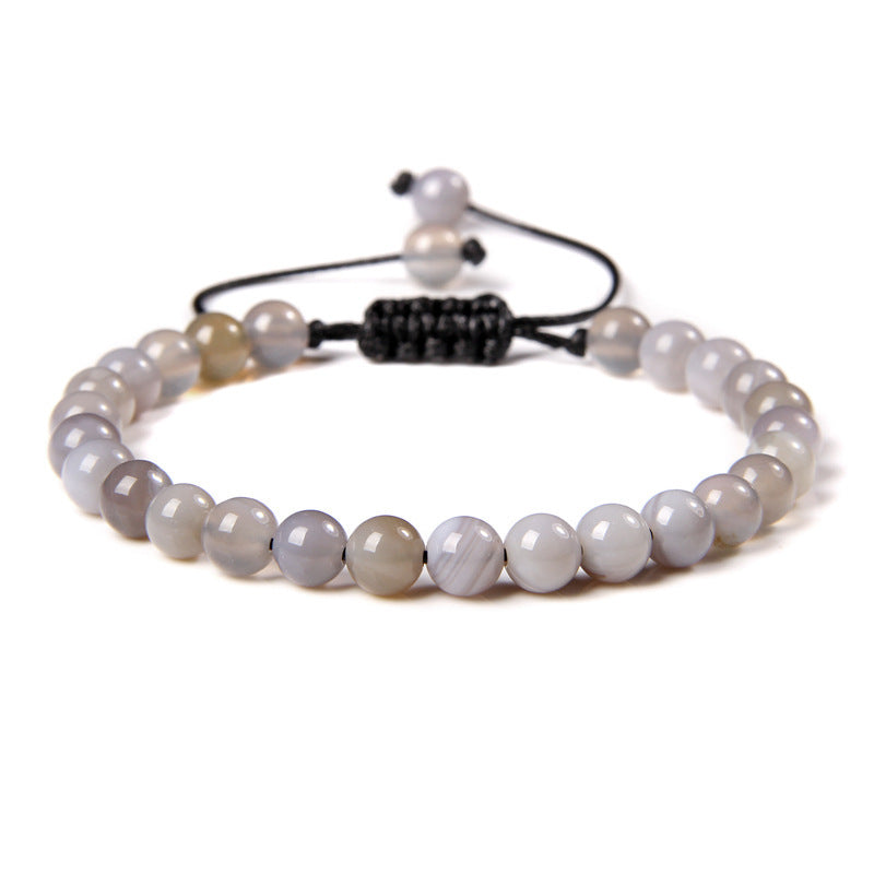 6mm Natursteinperlen Damenarmband Yoga Energie Sport