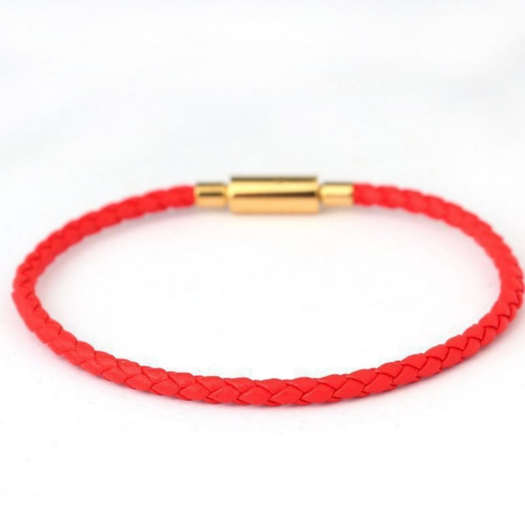 3.0mm Stainless Steel Leather Cord Bracelet With A Single Buckle And Wear-resistant Edging