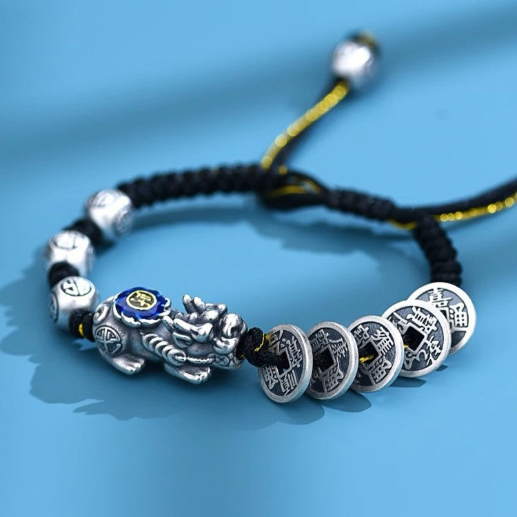 Mens And Womens Copper Coin Pixiu Bracelet
