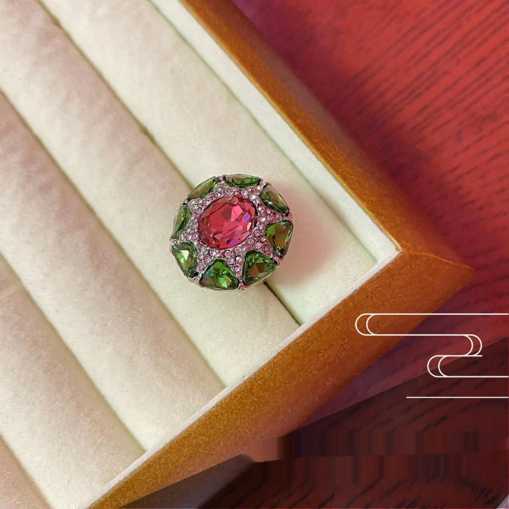 Women's Fashion Oval Colored Zircon Ring