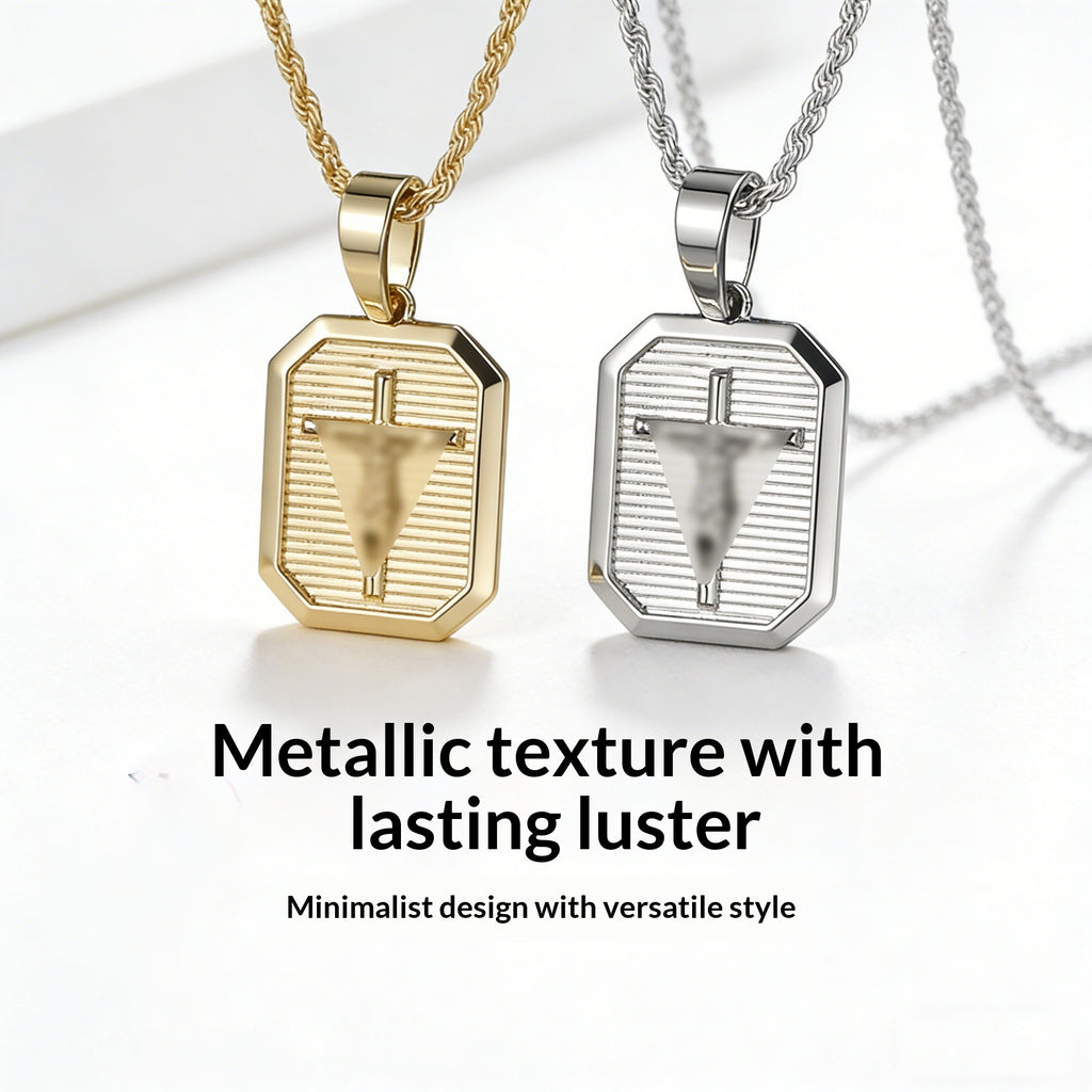 Niche Cross Necklace 18k Gold-plated High-end Cross Pendant Square Design