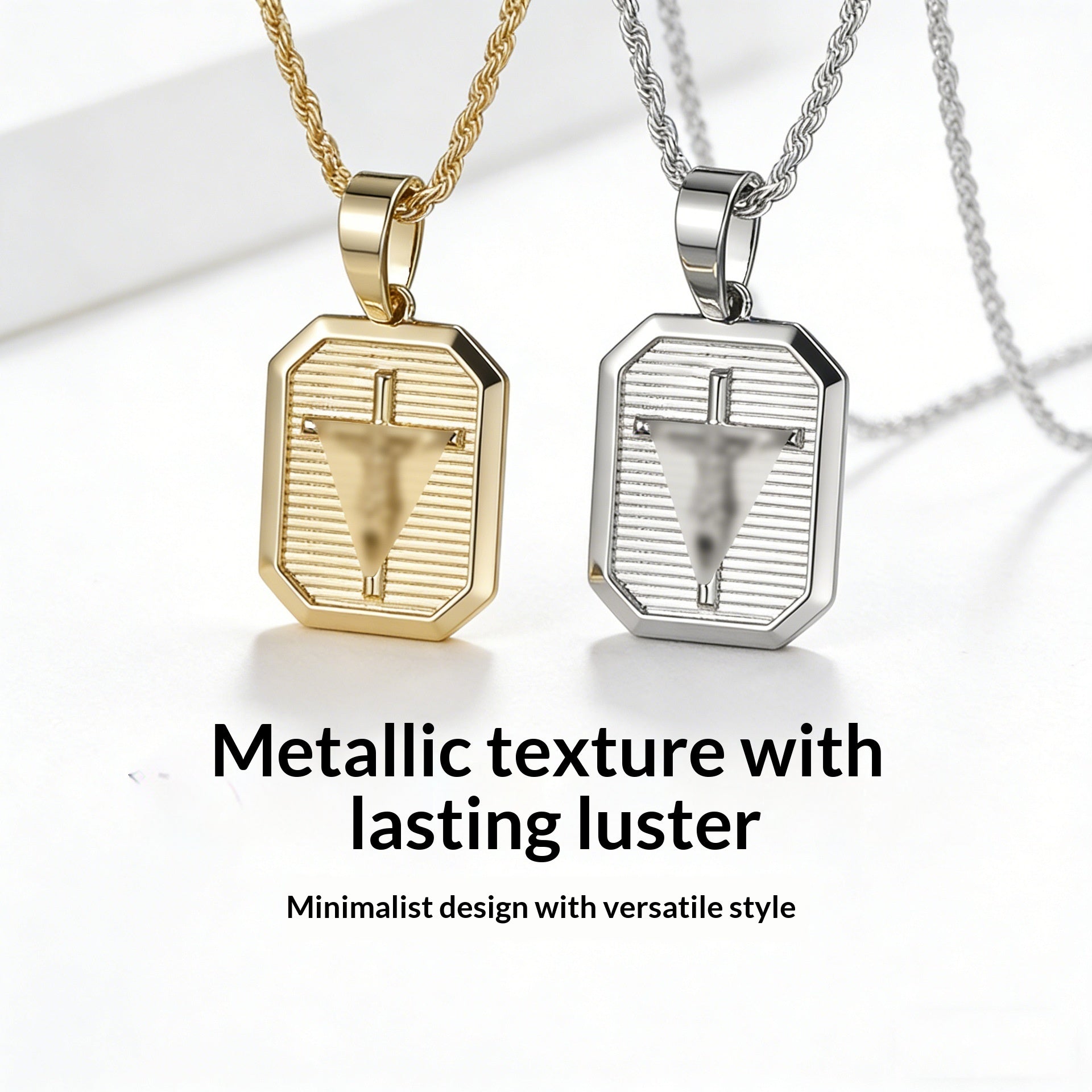 Niche Cross Necklace 18k Gold-plated High-end Cross Pendant Square Design