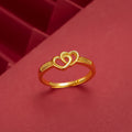 Vergoldeter Doppelherz-Ring aus vietnamesischem Sand für Damen, japanischer und koreanischer Mode verstellbarer offener Liebesring