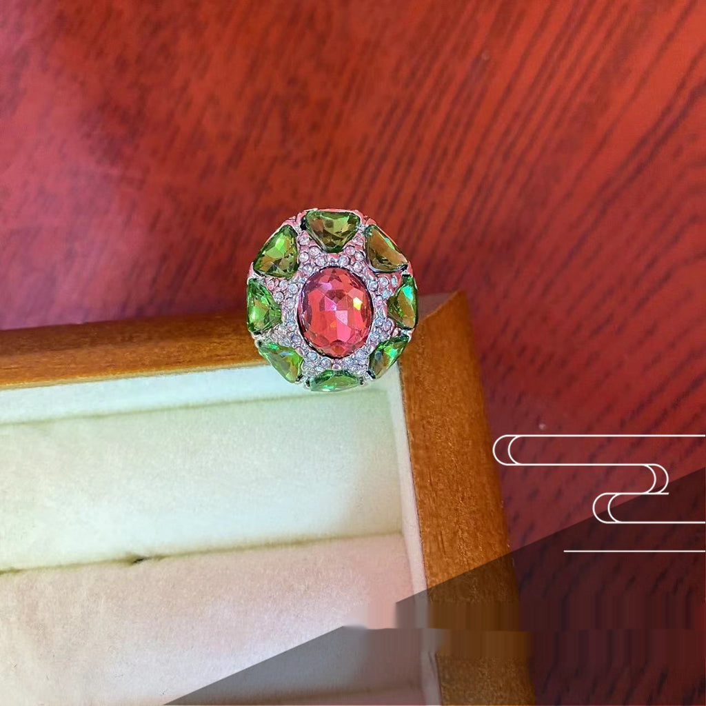 Women's Fashion Oval Colored Zircon Ring