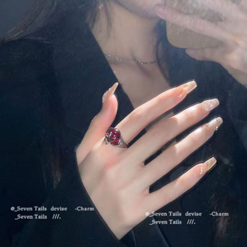 Neuer unregelmäßiger Zirkonring für Damen, INS-Trend, schlichter und vielseitiger verstellbarer Zeigefingerring