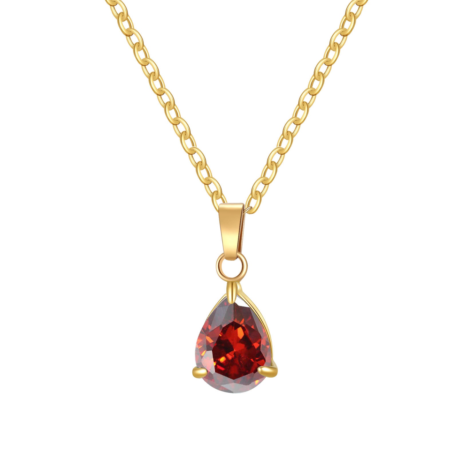3A Water Drop Zircon Small Pendant Solitaire Pear-Shaped Zircon Womens Clavicle Chain