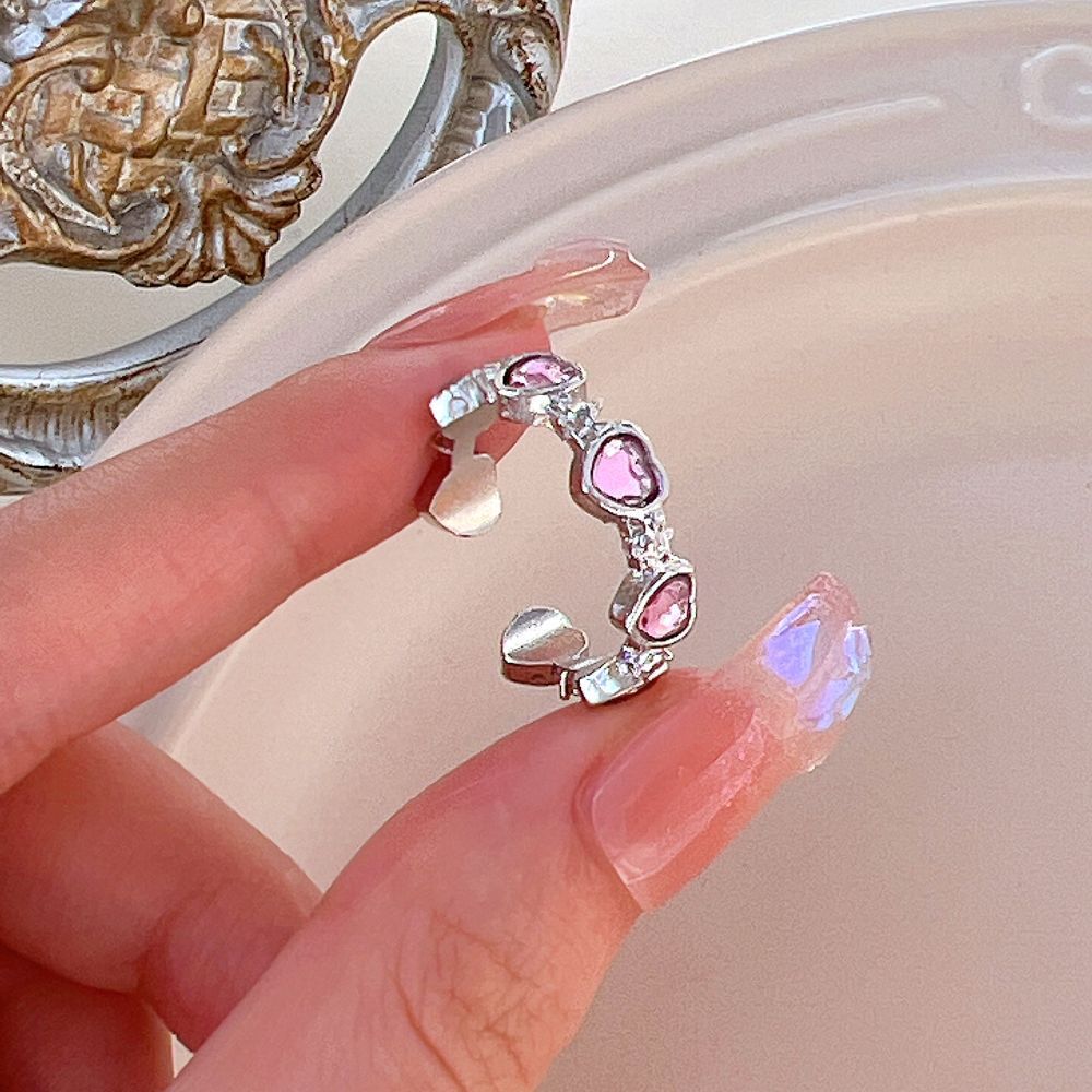 Einzigartiger Herz Dorn Katzenaugen Zirkon Ring für Damen, Süßer Kühler Fashion Vielseitiger Band