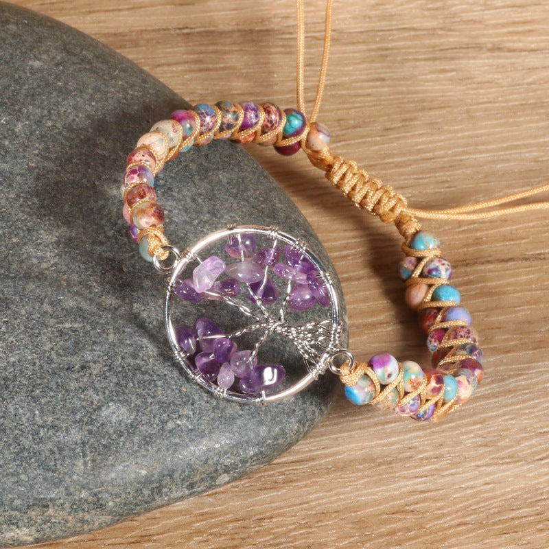 Baumförmiger Charm, geflochtenes Doppelstrang-Armband