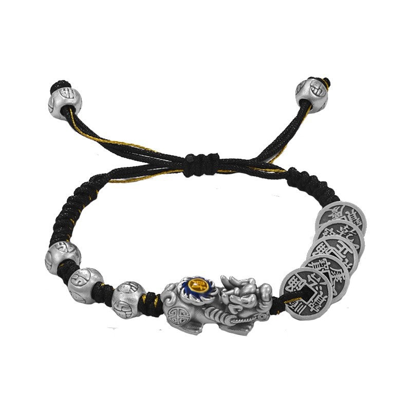 Mens And Womens Copper Coin Pixiu Bracelet