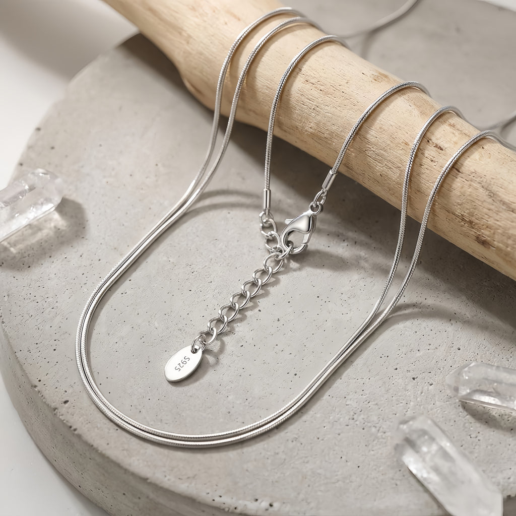 925 Sterling Silver Sterling  Snake Chain Necklace with Adjustable Extender - Classic Versatile Jewelry