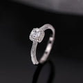 S999 Pure Silver Small Square Sugar Full Zircon Ring For Women, Niche Premium & Delicate, Light Luxury Versatile Jewelry Wholesale