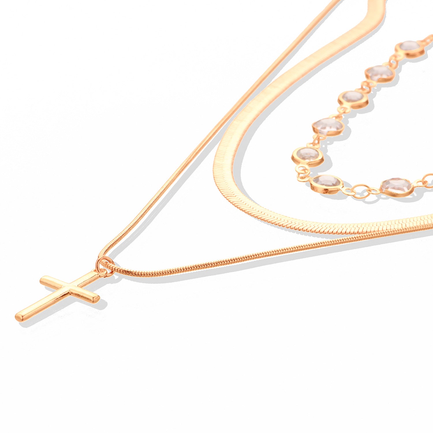 Fashion Rhinestone Necklace Cross Pendant Necklace For Women