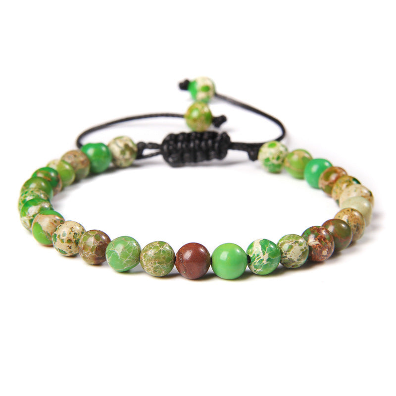 6mm Natursteinperlen Damenarmband Yoga Energie Sport