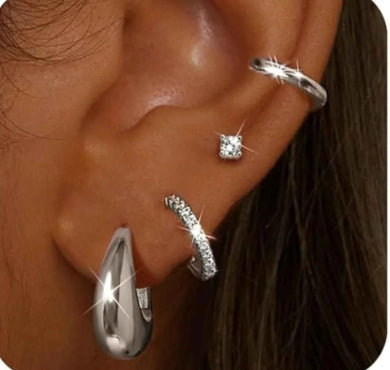 18K Massivgold-Kupferohrringe mit Zirkonia-Fassung