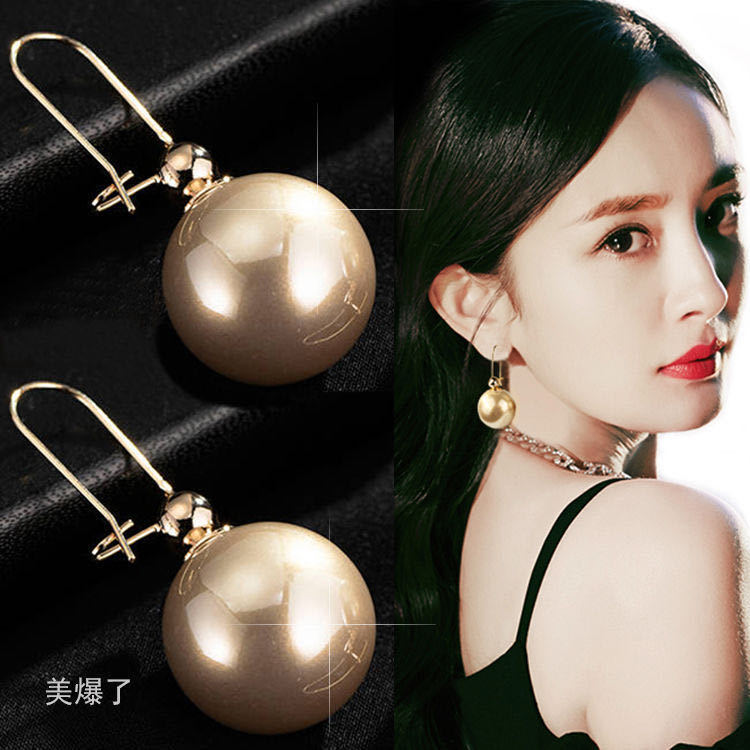 Large Pearl Silver Pearl Ear Clips For Women
