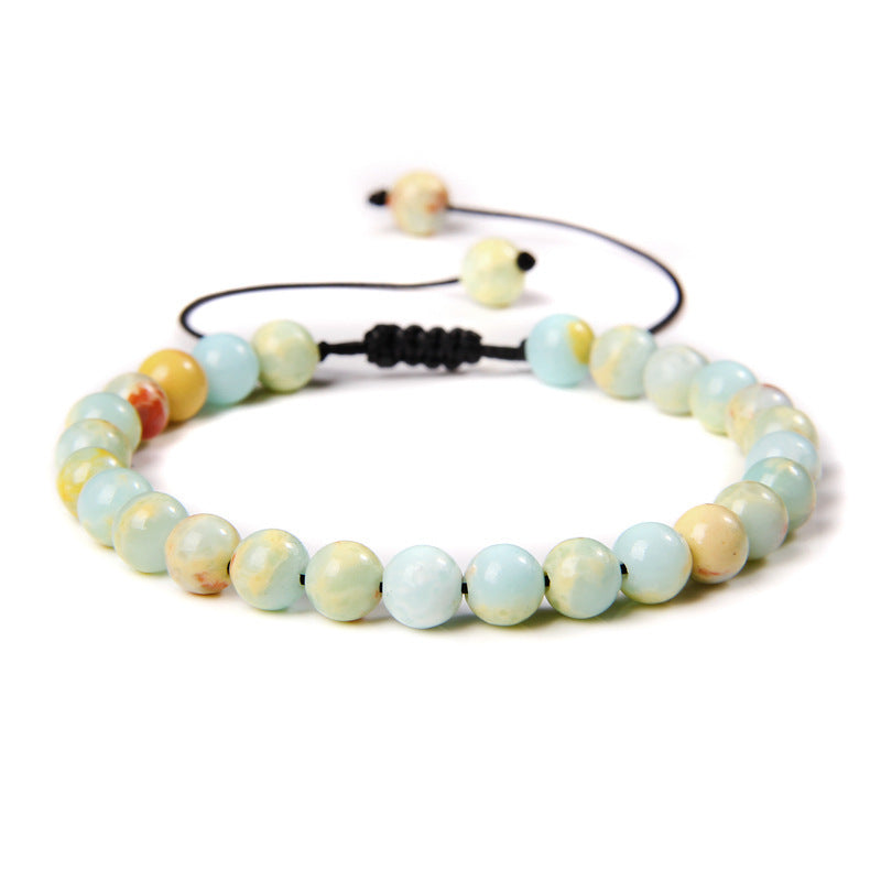 6mm Natursteinperlen Damenarmband Yoga Energie Sport