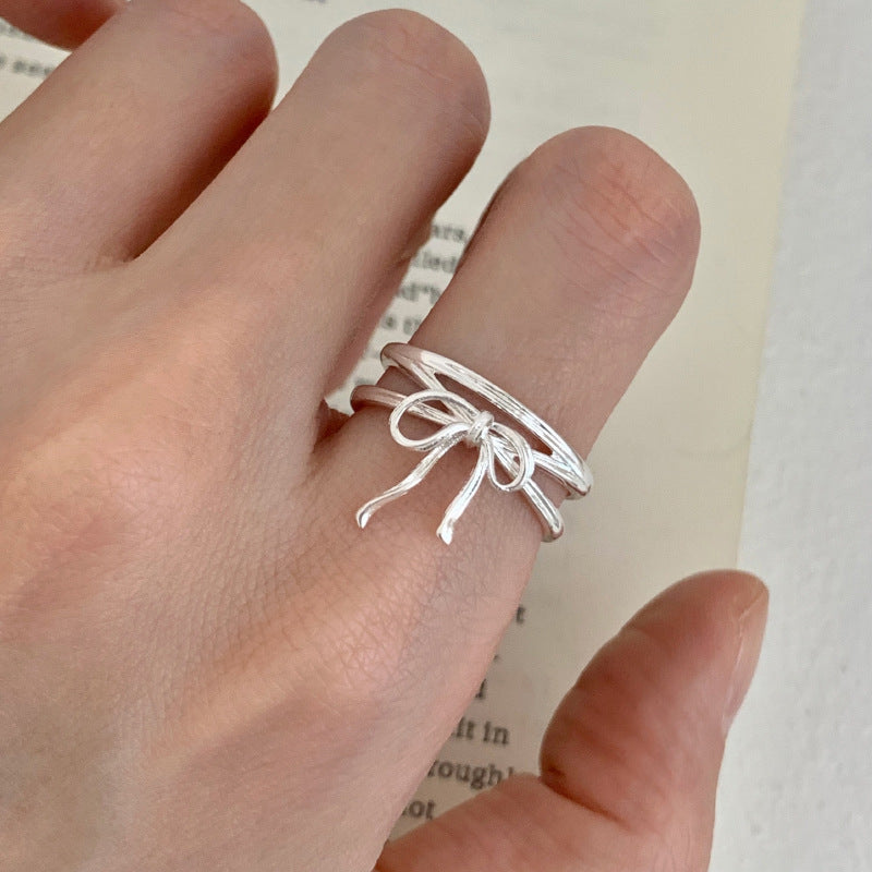 Vintage S925 Silberringe für Damen, einfacher luxuriöser stilvoller Fingerschmuck