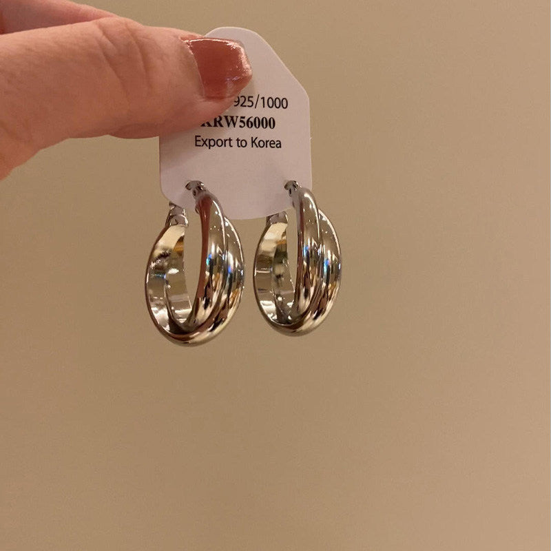 Große Metallkugel-Creolen Vintage leichte Statement-Ohrringe für Damen