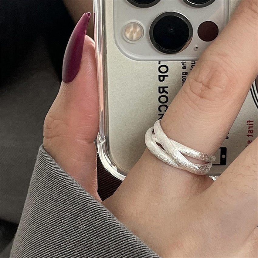 Vintage S925 Silber Damenringe, Schlichtes Luxuriöses Einzigartiges Design Fingerbänder