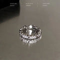 Moonstone Minimalist Ring, Luxury Adjustable Band For Women