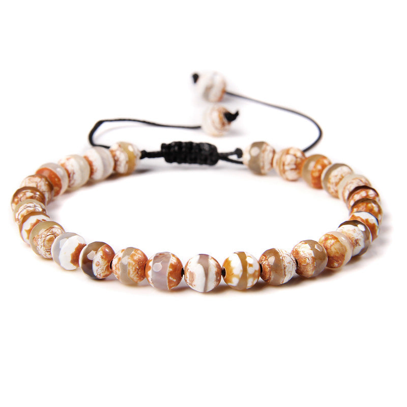 6mm Natursteinperlen Damenarmband Yoga Energie Sport