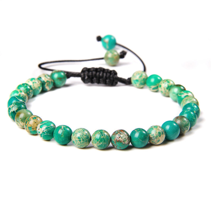 6mm Natursteinperlen Damenarmband Yoga Energie Sport