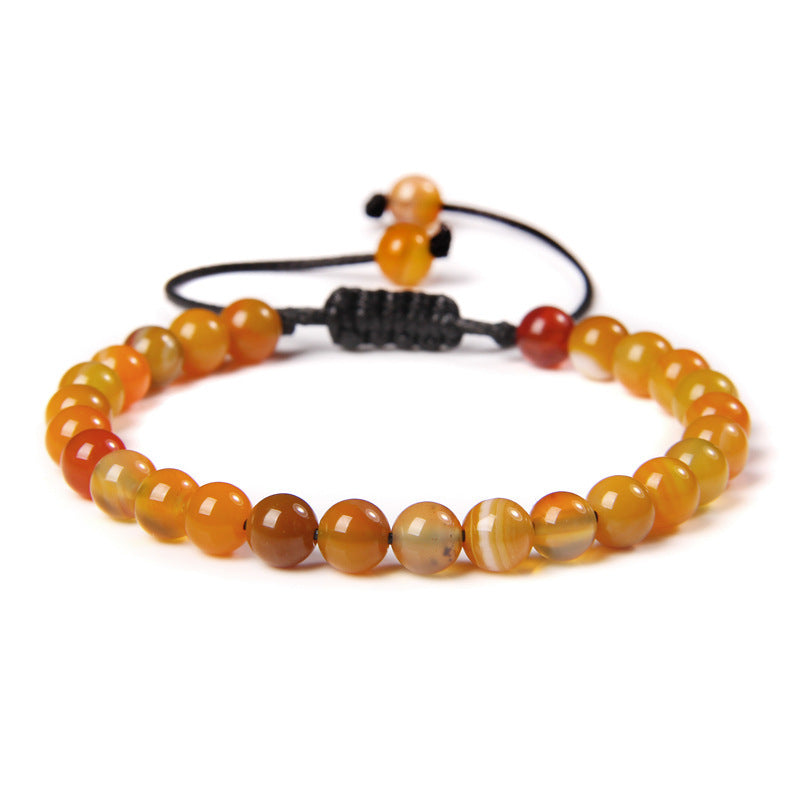 6mm Natursteinperlen Damenarmband Yoga Energie Sport