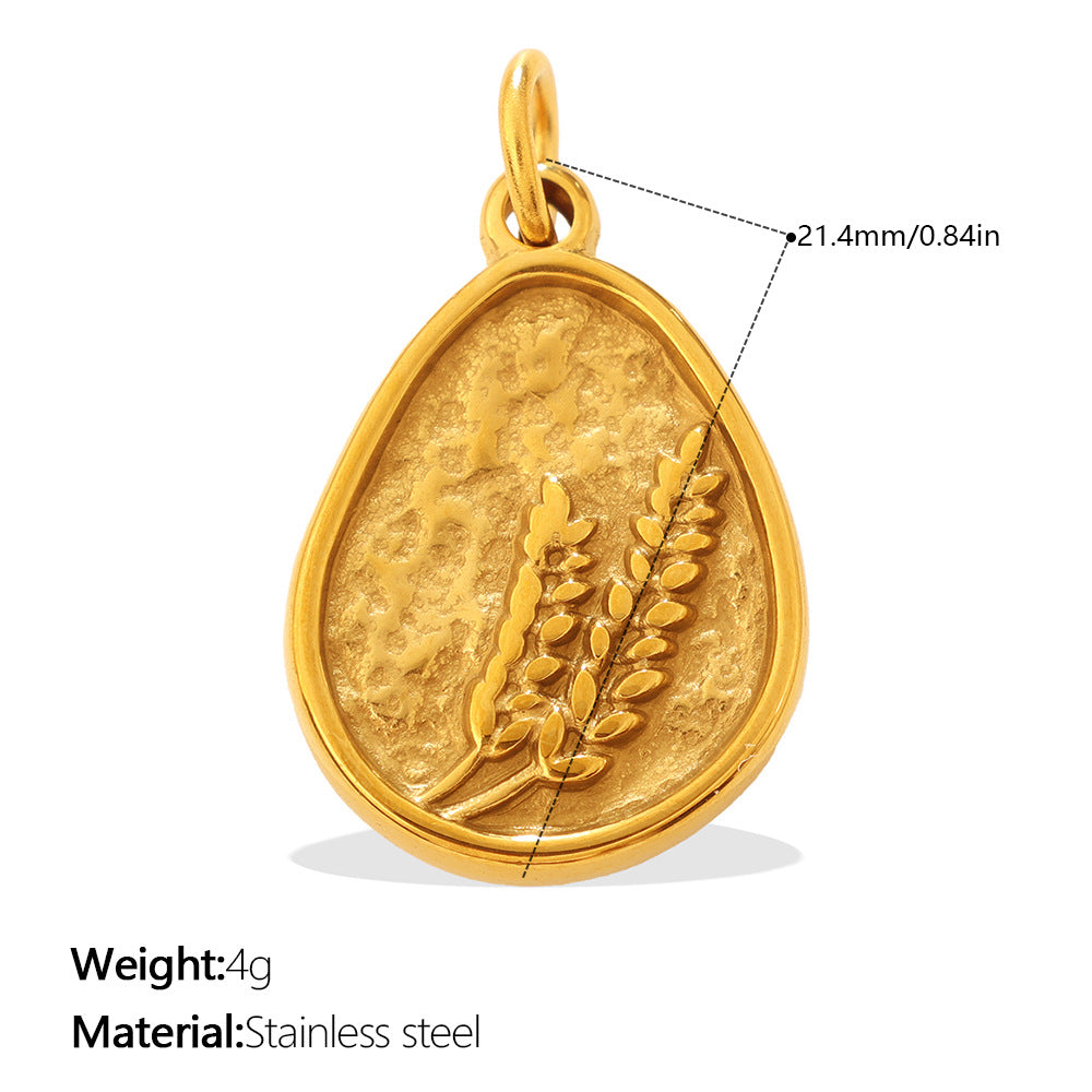 European And American Cross-border Vintage Creative Design Relief Multi-pattern Pendant With Personalized Letters And Plant Elements As Accessories And Ornaments