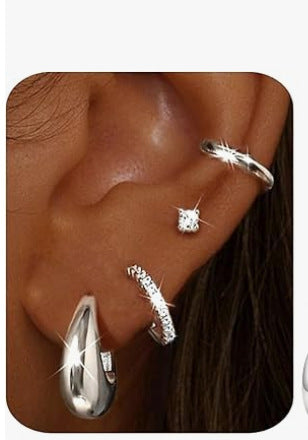 18K Massivgold-Kupferohrringe mit Zirkonia-Fassung