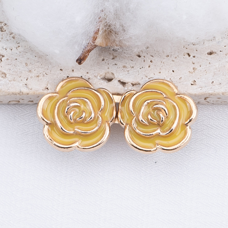 Nail-free rose waist buckle-fluorescent green-alloy-1 pair