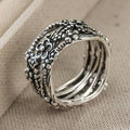 Retro Hollow Carved Ring For Women Distressed Vintage Style