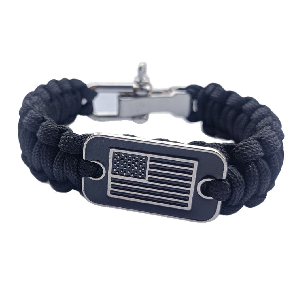 Braided Paracord Bracelet With Survival Zinc Alloy Adjusting Buckle
