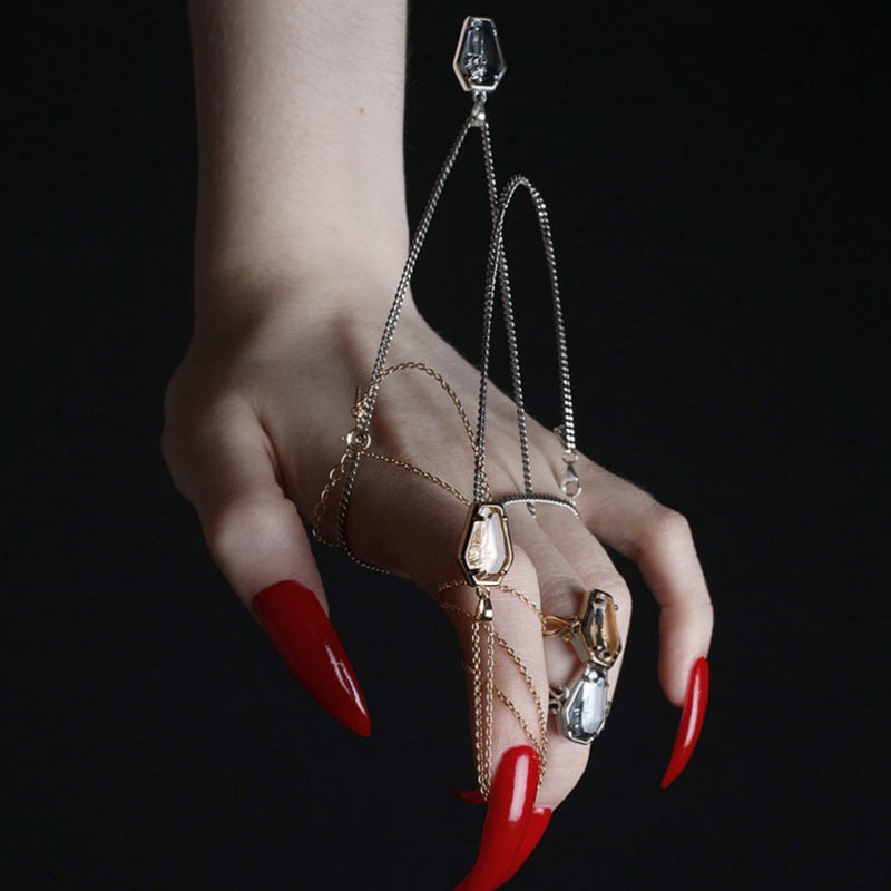 Halloween Ghost Festival Dark Gothic Rose Coffin Necklace