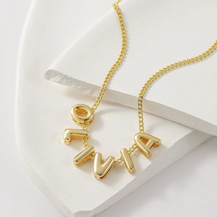 Vera Lux™ Name + Heart Bubble Necklace