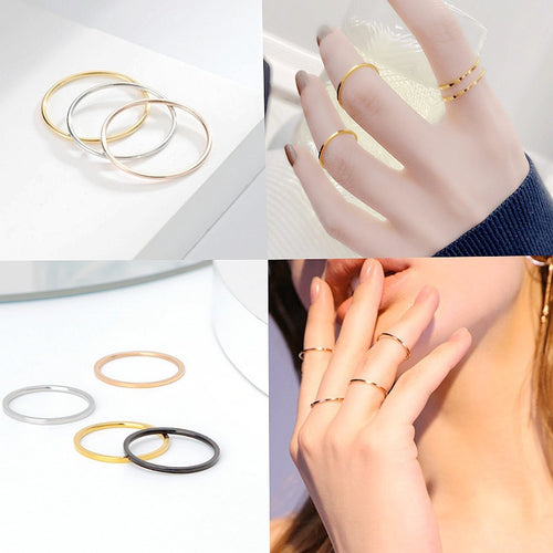 Anillos de pareja lisos ultrafinos de 1 mm