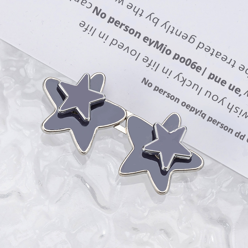 Double-layer star waist buckle-pink-alloy-1 pair