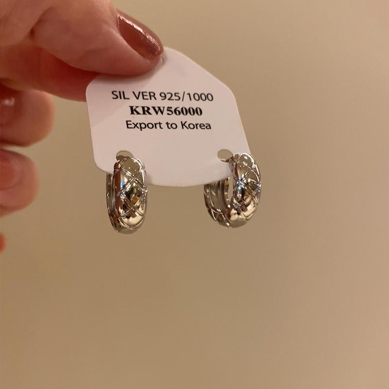 Metallkugel-Ohrhänger für Damen, große polierte Kreis-Creolen, trendiger Vintage-Leichtgewicht-Ohrschmuck für runde Gesichter