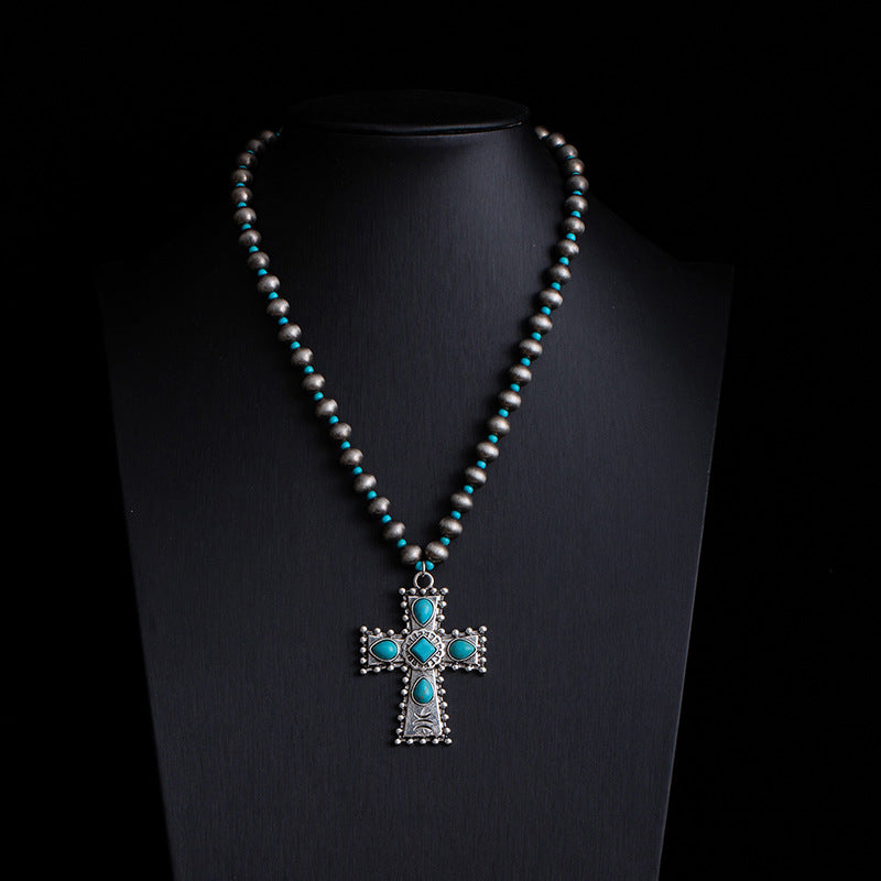 Fashionable Retro Ethnic Style Turquoise Necklace