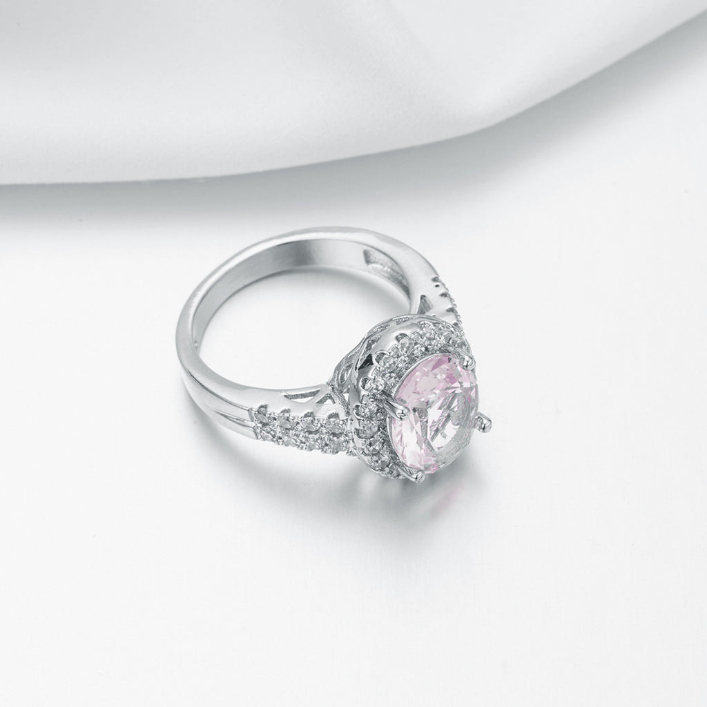 New Oval Cut  Crystal & Zircon Ring, European Style  Zircon Engagement Jewelry For Women