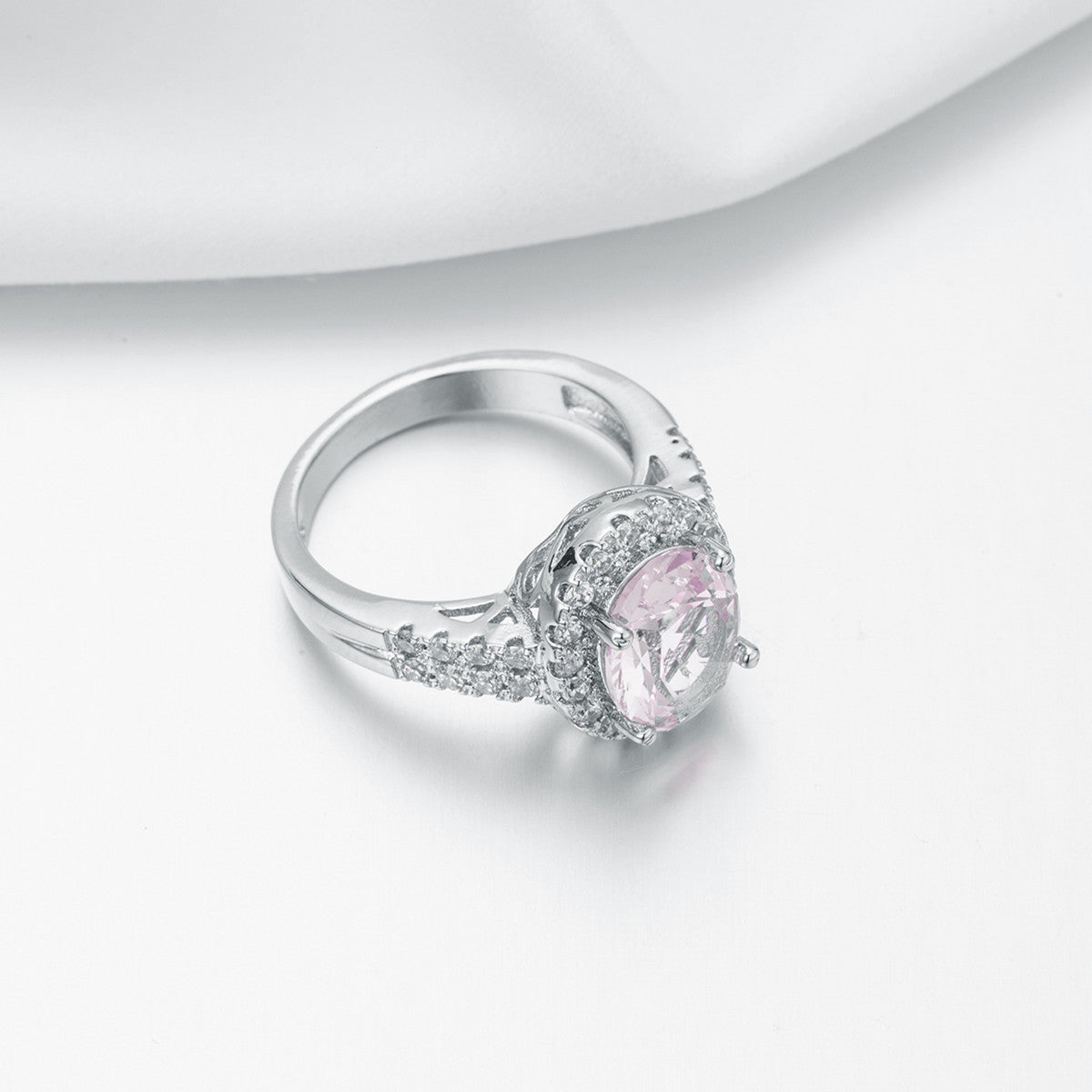 New Oval Cut  Crystal & Zircon Ring, European Style  Zircon Engagement Jewelry For Women