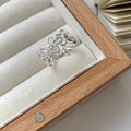 Luxury Hollow Out Irregular Flower Ring For Women, Sweet Cool Ins Style, Niche Minimalist Elegant Band