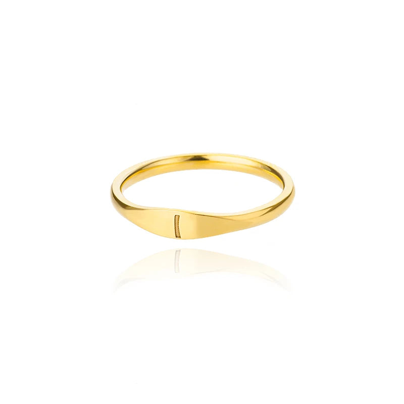 Kleine Initialen-Ringe für Damen, Edelstahl, goldfarben, ästhetischer Fingerring, modischer Hochzeitsschmuck, Geschenk Anillos 2023