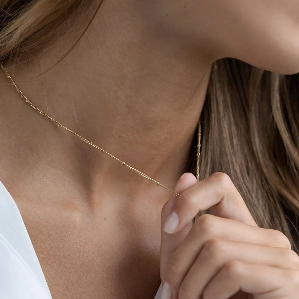SUNIBI Gold Color Stainless Steel Chain Choker Necklace Women Chain Necklace Sets for Women Gift Jewelry Wholesale