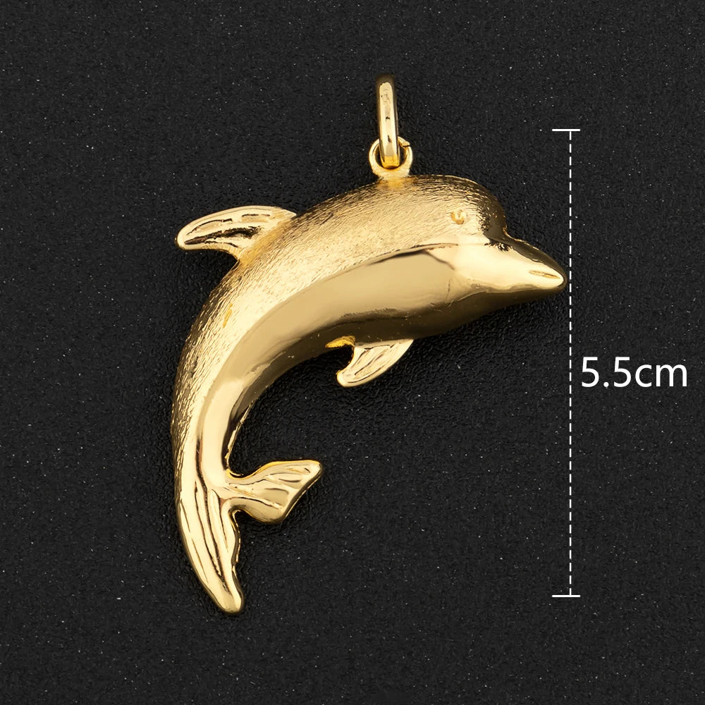 Hip Hop Personality Pendant Gold Color African Map Mermaid Dollar Euro Shape Pendant for Women Men Luxury Copper Chain Jewelry