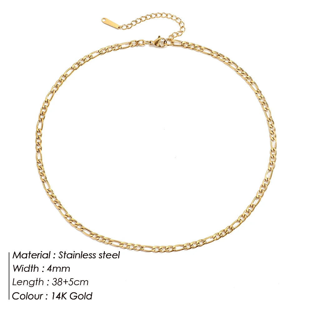 SUNIBI 316L Edelstahl Halskette für Damen Goldfarbene Statement Choker Halsketten Verblassen nicht Schmuck Großhandel