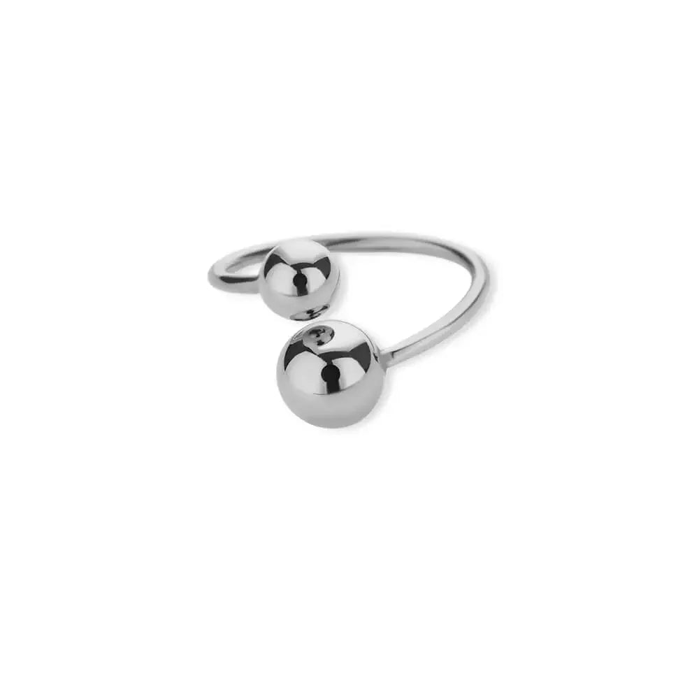 Edelstahl Doppelball Verstellbarer Ring für Damen Unisex Goldfarben Trendige Fingerringe Dekompressionsschmuck Geschenke Anillos
