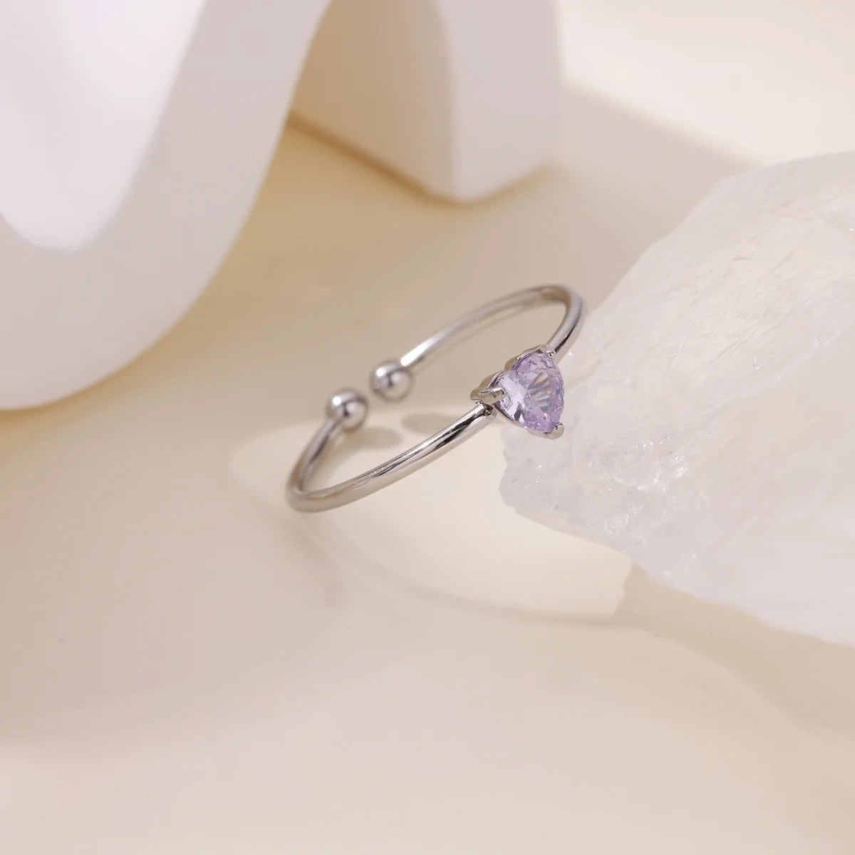 2025 Geburt Bunte Zirkonia Herz Öffnungsringe für Frauen Mode Zierliche Edelstahl Prinzessin Ring Schmuck Hochzeit Geschenk