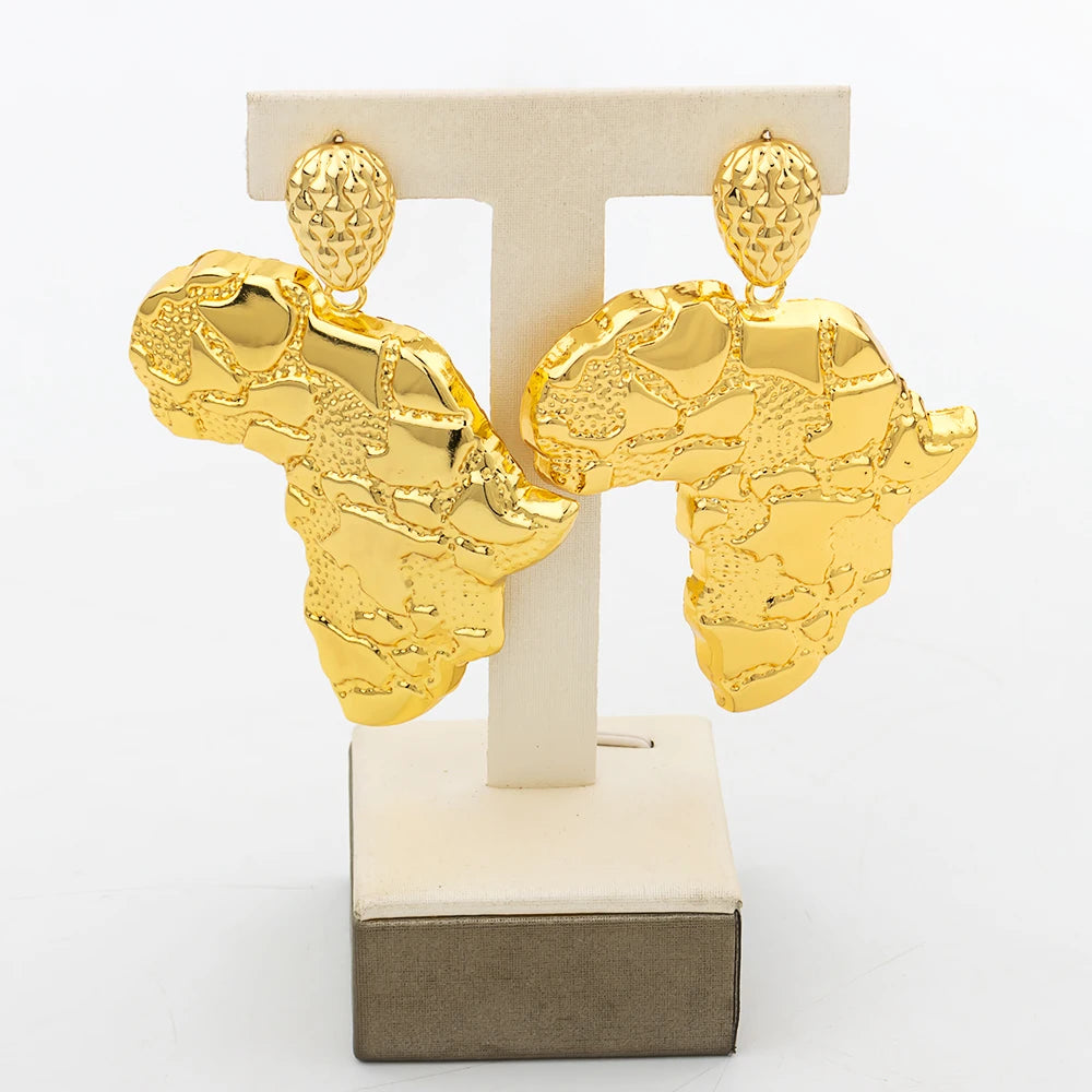 Afrikanischer Goldschmuck für Damen, großes Ohrring- und Anhänger-Set, italienische Luxus-Halskette, Armreif, Ring, Hochzeitsgeschenk