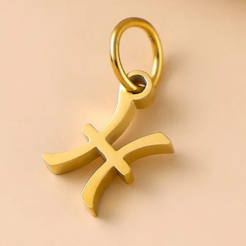 10PCS Stainless Steel Star Zodiac Sign 12 Constellation Pendant Accessories for Necklace Women Man Jewelry Gifts Wholesale