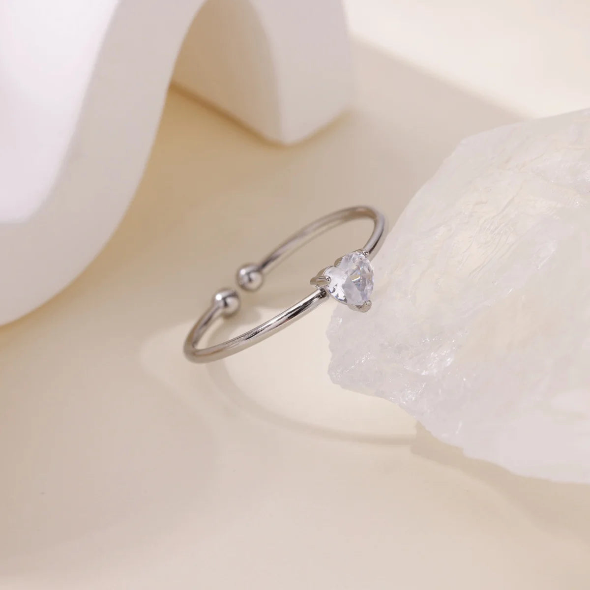 2025 Geburt Bunte Zirkonia Herz Öffnungsringe für Frauen Mode Zierliche Edelstahl Prinzessin Ring Schmuck Hochzeit Geschenk